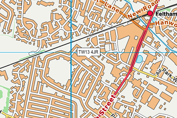 TW13 4JR map - OS VectorMap District (Ordnance Survey)