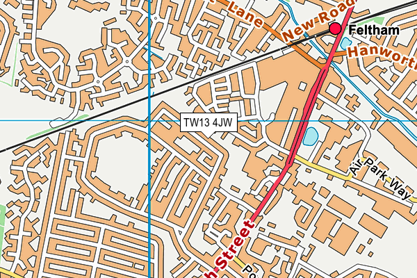 TW13 4JW map - OS VectorMap District (Ordnance Survey)