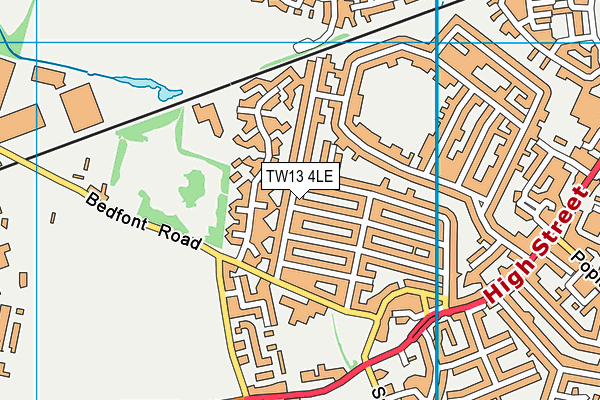 TW13 4LE map - OS VectorMap District (Ordnance Survey)