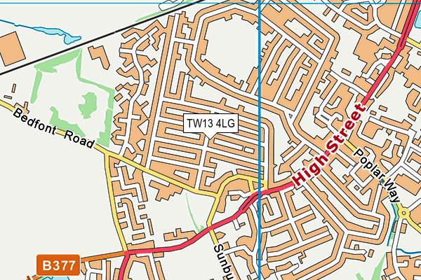 TW13 4LG map - OS VectorMap District (Ordnance Survey)