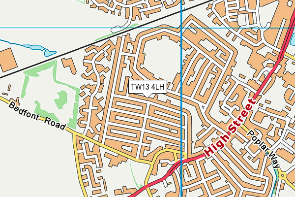 TW13 4LH map - OS VectorMap District (Ordnance Survey)