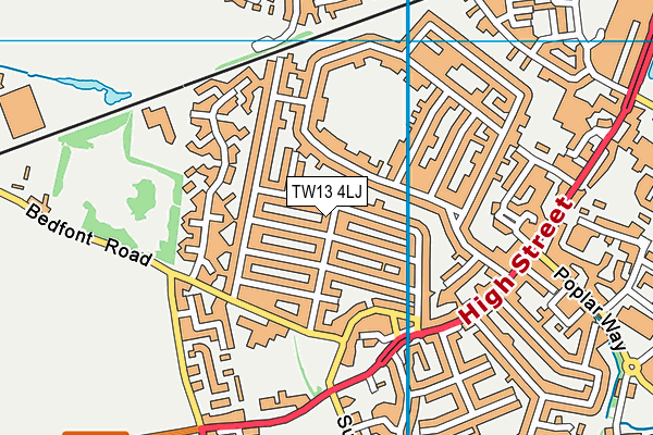 TW13 4LJ map - OS VectorMap District (Ordnance Survey)