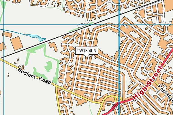 TW13 4LN map - OS VectorMap District (Ordnance Survey)