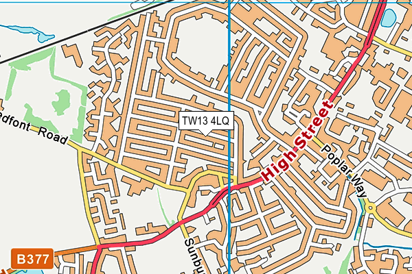 TW13 4LQ map - OS VectorMap District (Ordnance Survey)