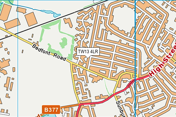 TW13 4LR map - OS VectorMap District (Ordnance Survey)