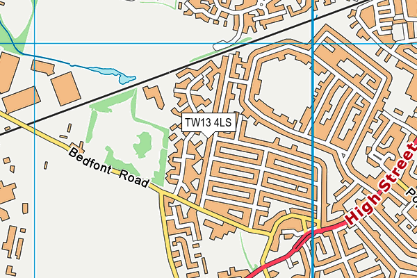 TW13 4LS map - OS VectorMap District (Ordnance Survey)