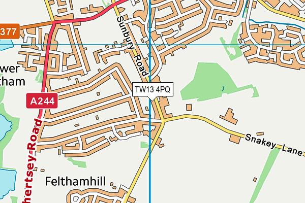 TW13 4PQ map - OS VectorMap District (Ordnance Survey)