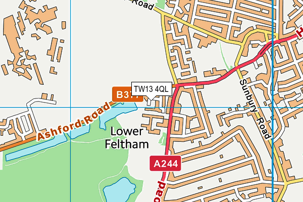 TW13 4QL map - OS VectorMap District (Ordnance Survey)