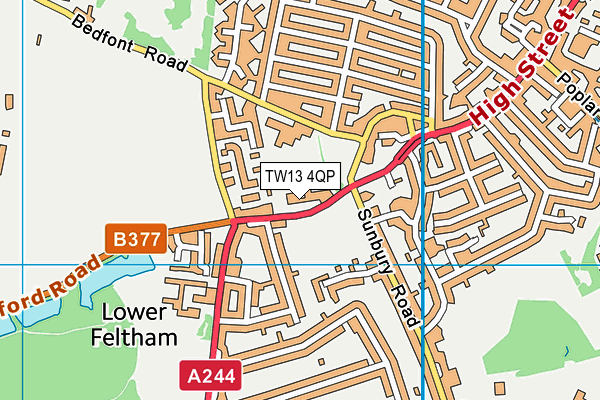 TW13 4QP map - OS VectorMap District (Ordnance Survey)