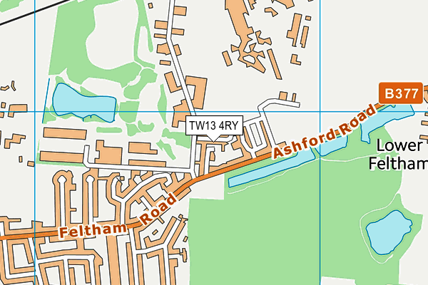 TW13 4RY map - OS VectorMap District (Ordnance Survey)