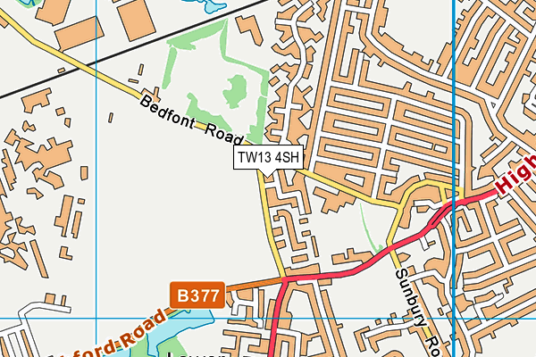 TW13 4SH map - OS VectorMap District (Ordnance Survey)