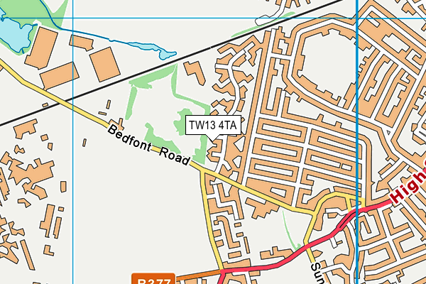 TW13 4TA map - OS VectorMap District (Ordnance Survey)