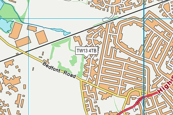 TW13 4TB map - OS VectorMap District (Ordnance Survey)