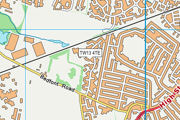 TW13 4TE map - OS VectorMap District (Ordnance Survey)