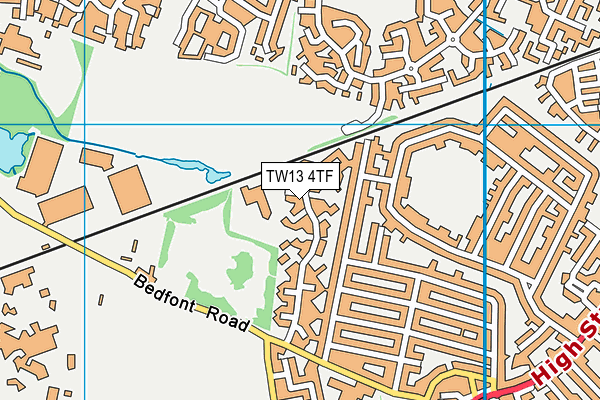 TW13 4TF map - OS VectorMap District (Ordnance Survey)