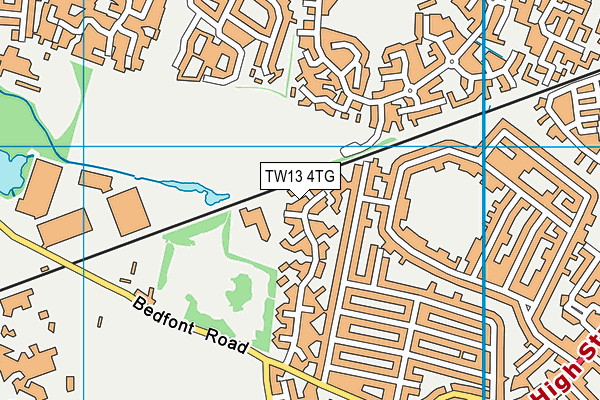 TW13 4TG map - OS VectorMap District (Ordnance Survey)