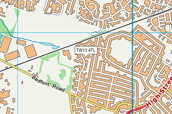 TW13 4TL map - OS VectorMap District (Ordnance Survey)