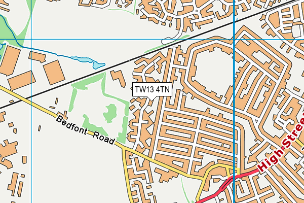 TW13 4TN map - OS VectorMap District (Ordnance Survey)