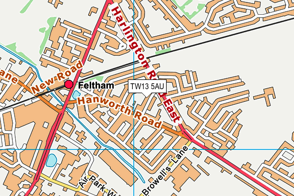 TW13 5AU map - OS VectorMap District (Ordnance Survey)