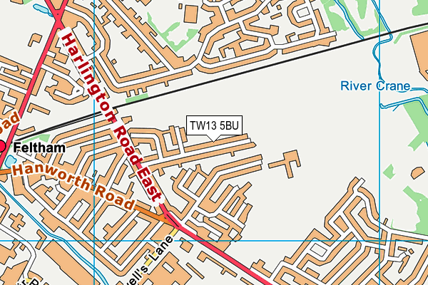 TW13 5BU map - OS VectorMap District (Ordnance Survey)