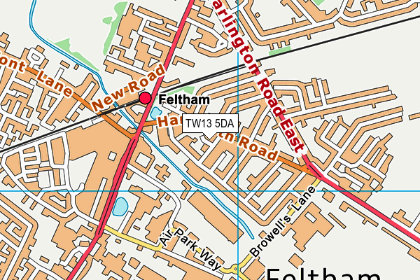 TW13 5DA map - OS VectorMap District (Ordnance Survey)