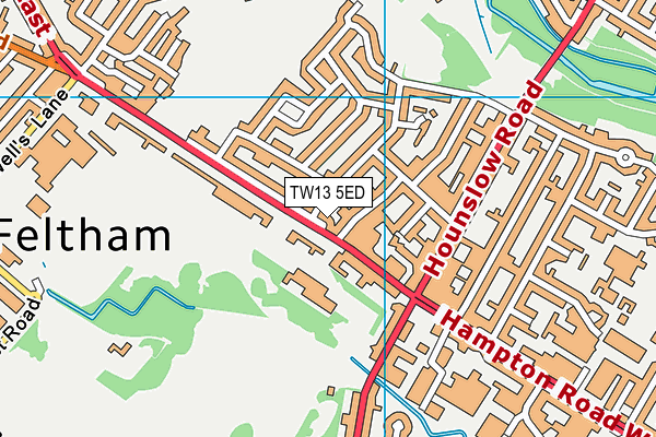 TW13 5ED map - OS VectorMap District (Ordnance Survey)