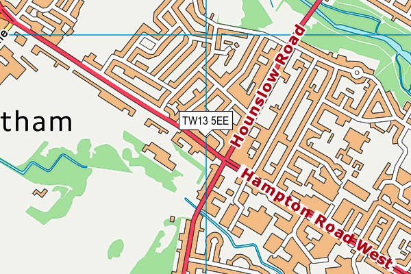 TW13 5EE map - OS VectorMap District (Ordnance Survey)