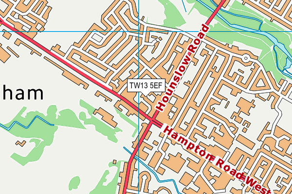 TW13 5EF map - OS VectorMap District (Ordnance Survey)