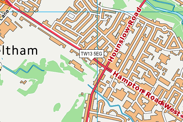 TW13 5EG map - OS VectorMap District (Ordnance Survey)