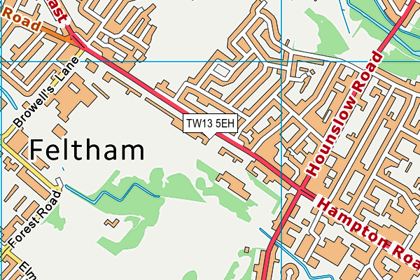 TW13 5EH map - OS VectorMap District (Ordnance Survey)