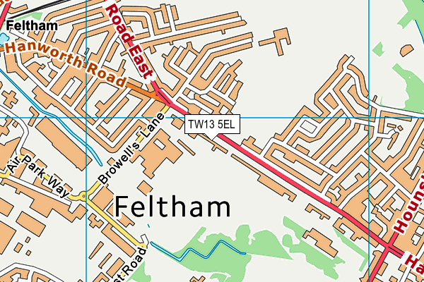 TW13 5EL map - OS VectorMap District (Ordnance Survey)