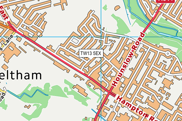 TW13 5EX map - OS VectorMap District (Ordnance Survey)
