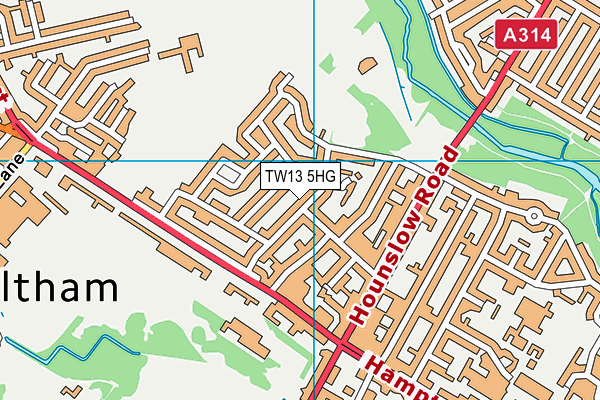 TW13 5HG map - OS VectorMap District (Ordnance Survey)