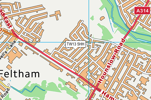 TW13 5HH map - OS VectorMap District (Ordnance Survey)