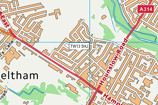TW13 5HJ map - OS VectorMap District (Ordnance Survey)