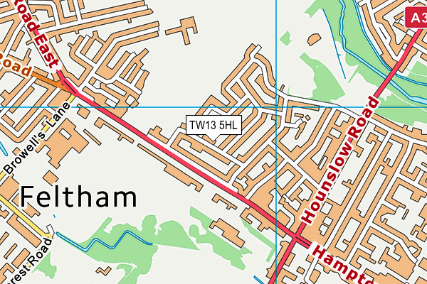 TW13 5HL map - OS VectorMap District (Ordnance Survey)