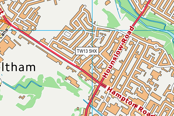 TW13 5HX map - OS VectorMap District (Ordnance Survey)