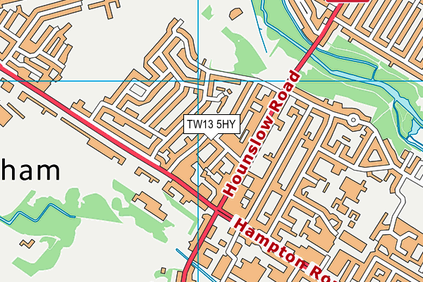 TW13 5HY map - OS VectorMap District (Ordnance Survey)