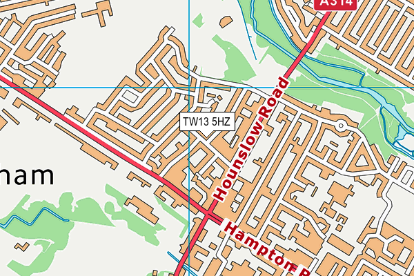 TW13 5HZ map - OS VectorMap District (Ordnance Survey)