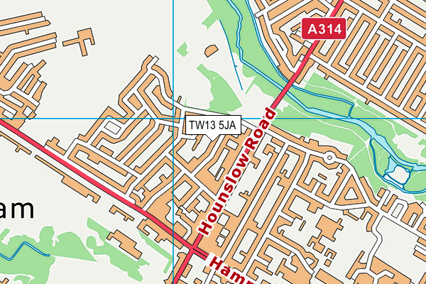 TW13 5JA map - OS VectorMap District (Ordnance Survey)