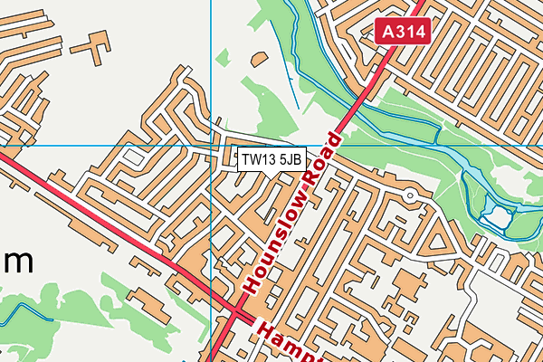 TW13 5JB map - OS VectorMap District (Ordnance Survey)