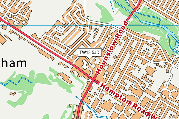 TW13 5JD map - OS VectorMap District (Ordnance Survey)