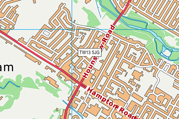 TW13 5JG map - OS VectorMap District (Ordnance Survey)