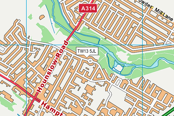 TW13 5JL map - OS VectorMap District (Ordnance Survey)