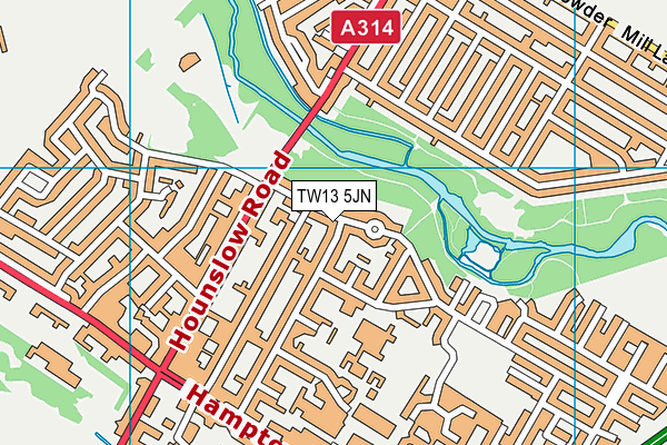 TW13 5JN map - OS VectorMap District (Ordnance Survey)