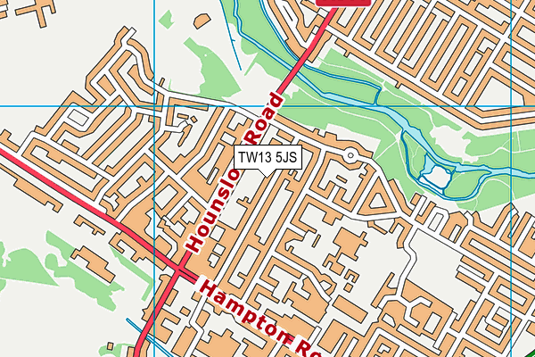 TW13 5JS map - OS VectorMap District (Ordnance Survey)