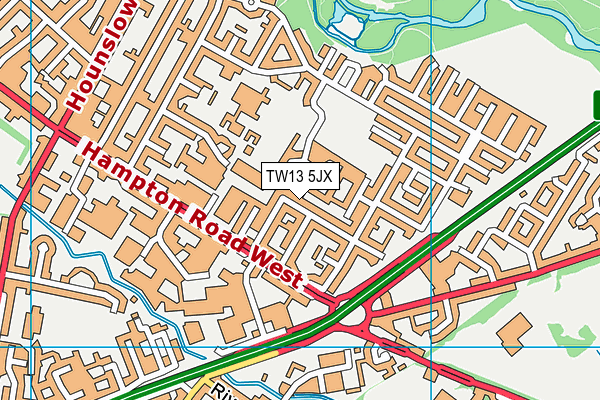 TW13 5JX map - OS VectorMap District (Ordnance Survey)