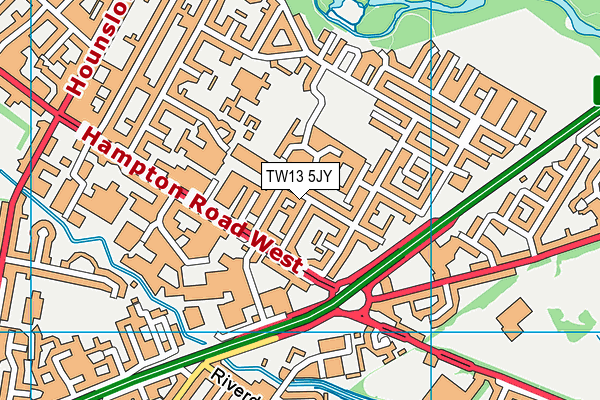 TW13 5JY map - OS VectorMap District (Ordnance Survey)
