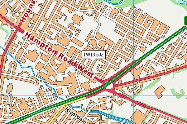 TW13 5JZ map - OS VectorMap District (Ordnance Survey)