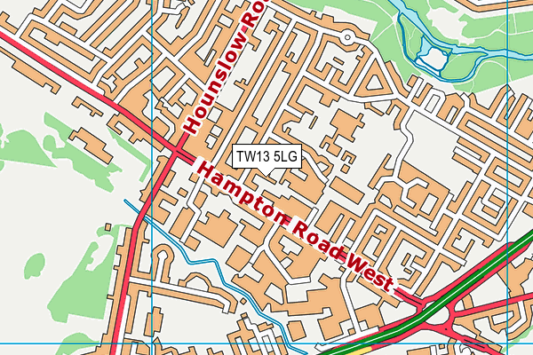 TW13 5LG map - OS VectorMap District (Ordnance Survey)